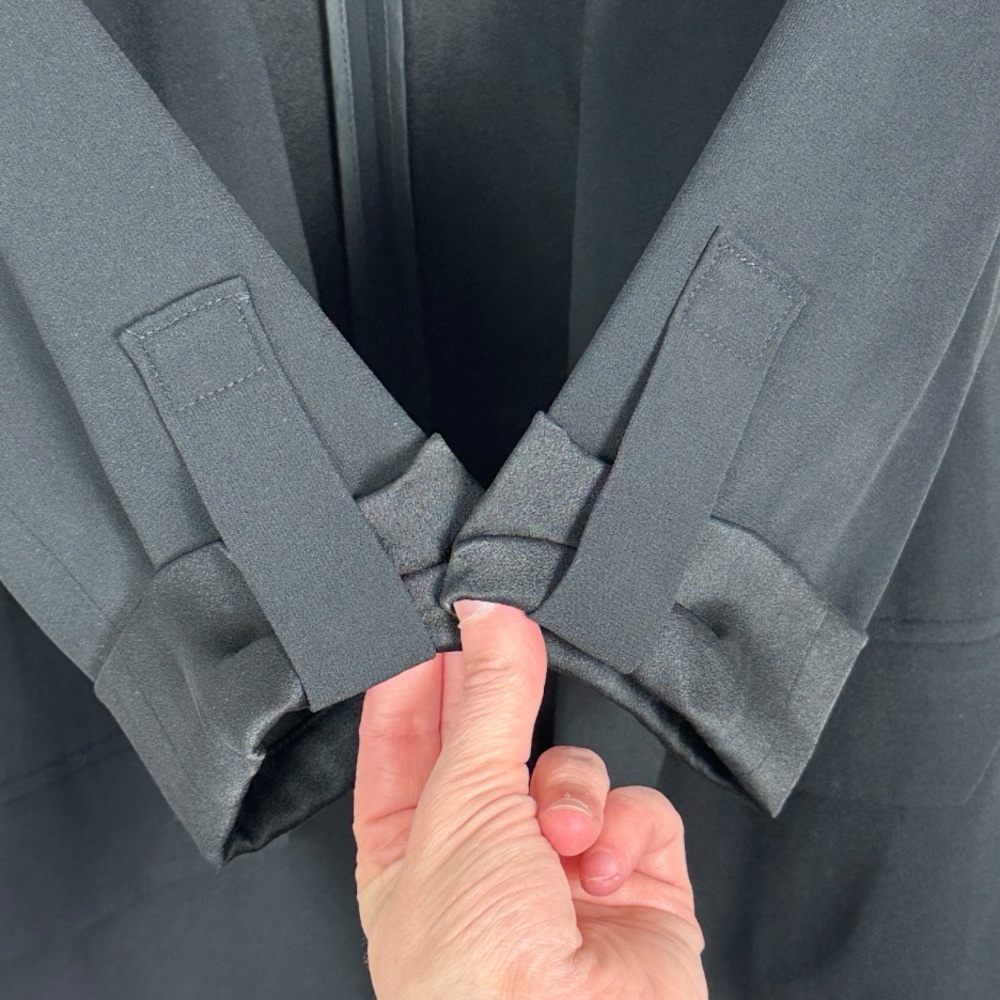 Aritzia Babaton‎ Delos Blazer Black Drape Size 2 Cupro Crepe Minimalist Career - Picture 3 of 16